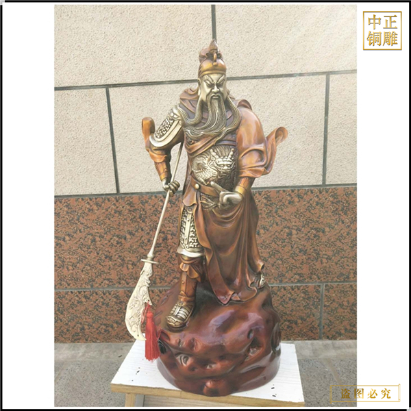 橫刀武財神關(guān)羽銅像