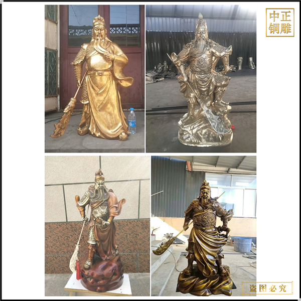 坐式關(guān)羽銅雕塑